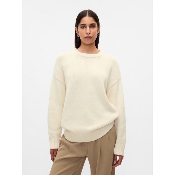 Gap Oversized Boyfriend Sweater - Xs Cream Beige - Picture 1 of 4